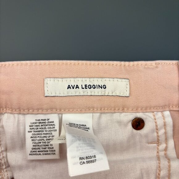 LUCKY BRAND JEANS Ava Legging Womens 4/27 Pink Stretch 5 Pocket Skinny - Picture 5 of 7
